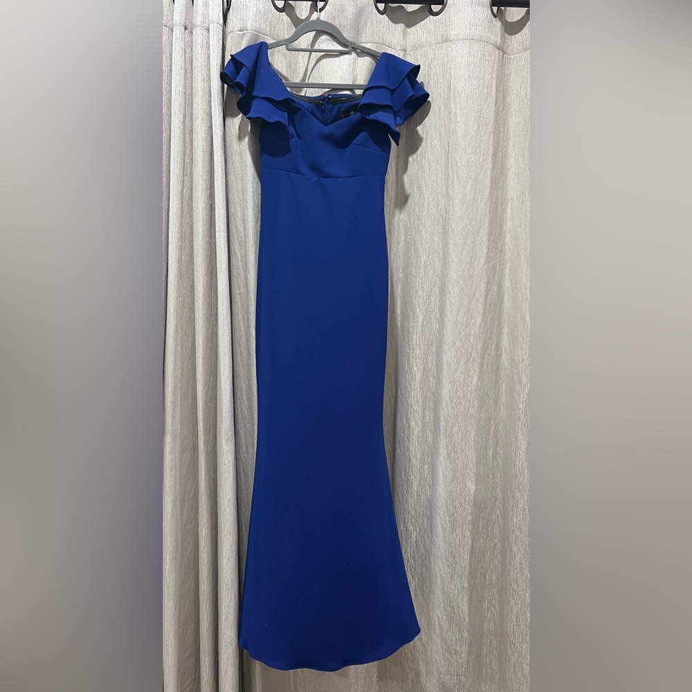 Betsy & Adam Royal Blue Evening Gown - Picture 2 of 4